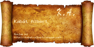 Kabát Albert névjegykártya