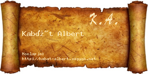 Kabát Albert névjegykártya